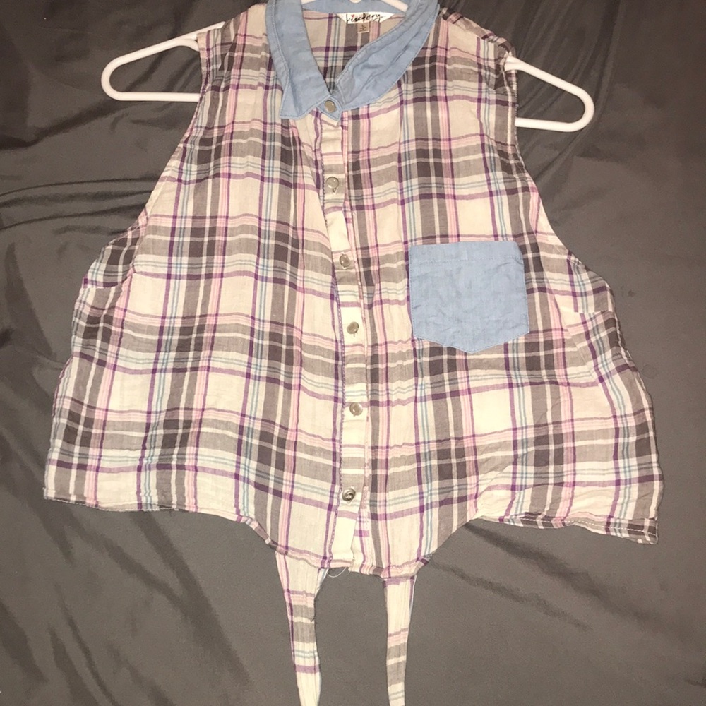 Plaid jean shirt